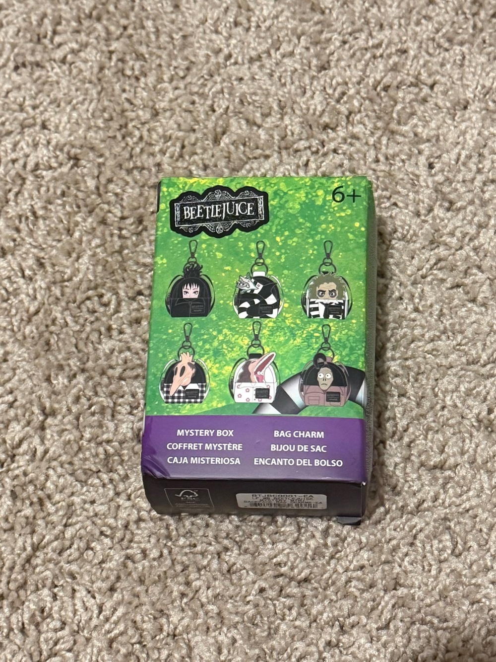 Loungefly Beetlejuice Green Mystery Box Bag Charm